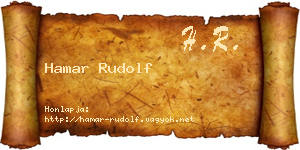 Hamar Rudolf névjegykártya